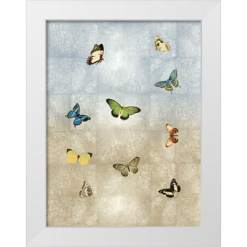 Butterflies Meet Up I White Modern Wood Framed Art Print by Blake, Madeline