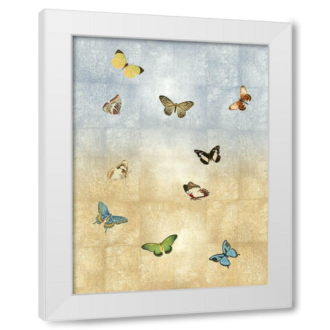 Butterflies Meet Up II White Modern Wood Framed Art Print by Blake, Madeline