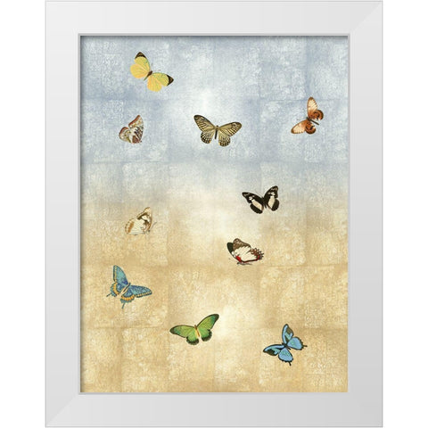 Butterflies Meet Up II White Modern Wood Framed Art Print by Blake, Madeline