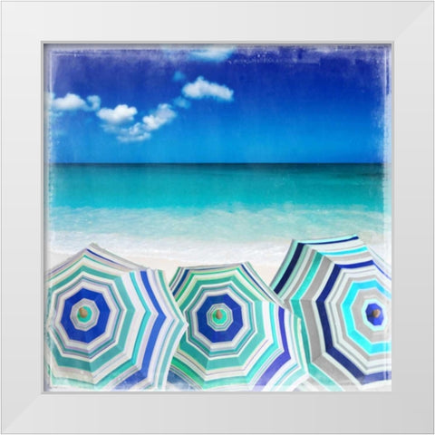 Beach Gathering White Modern Wood Framed Art Print by Carter, Charlie