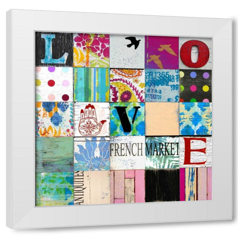 Boho Love White Modern Wood Framed Art Print by Carter, Charlie