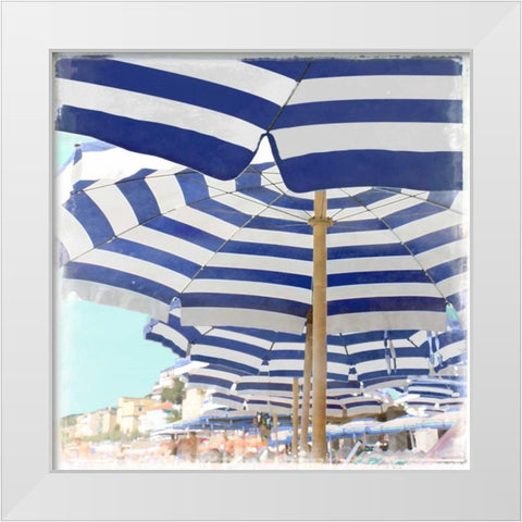 Beach Club White Modern Wood Framed Art Print by Carter, Charlie