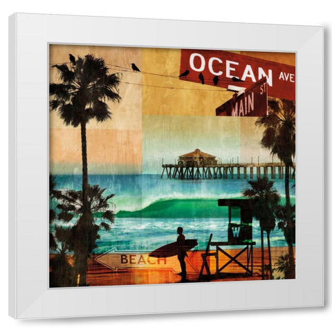 Ocean Avenue White Modern Wood Framed Art Print by Carter, Charlie