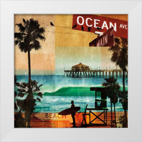 Ocean Avenue White Modern Wood Framed Art Print by Carter, Charlie