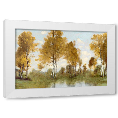 Golden Tree Pond I White Modern Wood Framed Art Print by McKee, Christy