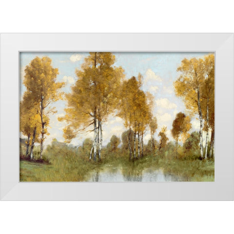Golden Tree Pond I White Modern Wood Framed Art Print by McKee, Christy