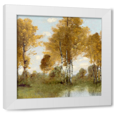 Golden Tree Pond III White Modern Wood Framed Art Print by McKee, Christy
