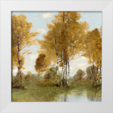 Golden Tree Pond III White Modern Wood Framed Art Print by McKee, Christy