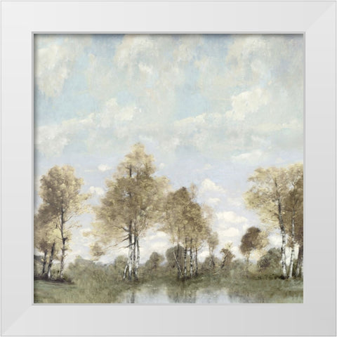 Blue Sky Pond White Modern Wood Framed Art Print by McKee, Christy