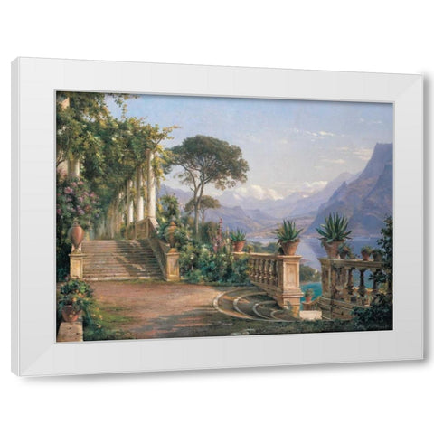 Lodge on Lake Como White Modern Wood Framed Art Print by Aagaard, Carl Frederic