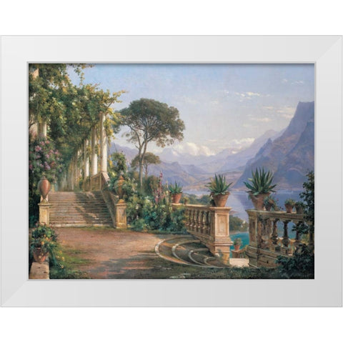 Lodge on Lake Como White Modern Wood Framed Art Print by Aagaard, Carl Frederic