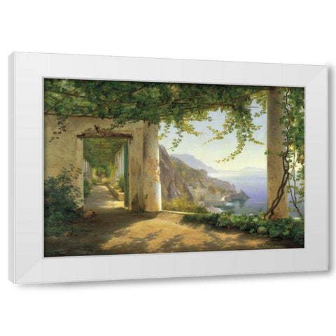 View to the Amalfi Coast White Modern Wood Framed Art Print by Aagaard, Carl Frederic