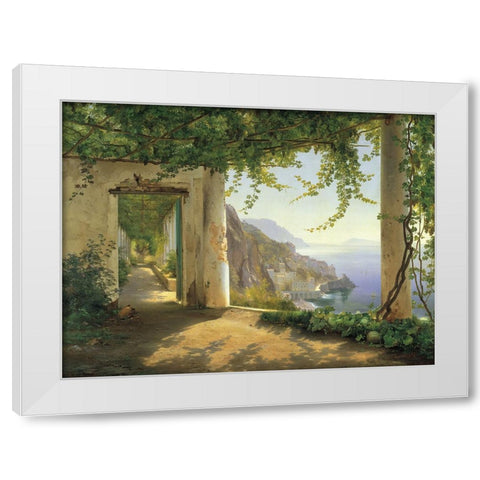 View to the Amalfi Coast White Modern Wood Framed Art Print by Aagaard, Carl Frederic