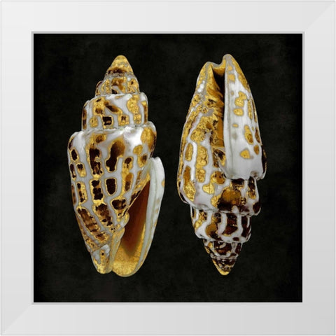 Golden Ocean Gems I White Modern Wood Framed Art Print by Kelly, Caroline