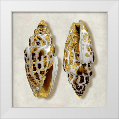 Golden Ocean Gems on Ivory I White Modern Wood Framed Art Print by Kelly, Caroline