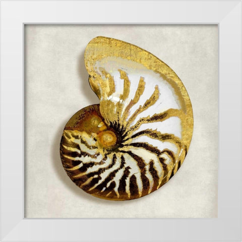 Golden Ocean Gems on Ivory II White Modern Wood Framed Art Print by Kelly, Caroline