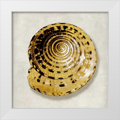 Golden Ocean Gems on Ivory IV White Modern Wood Framed Art Print by Kelly, Caroline