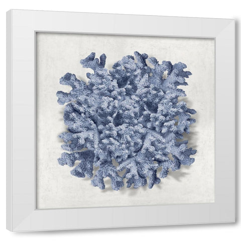 Coral Indigo II White Modern Wood Framed Art Print by Kelly, Caroline