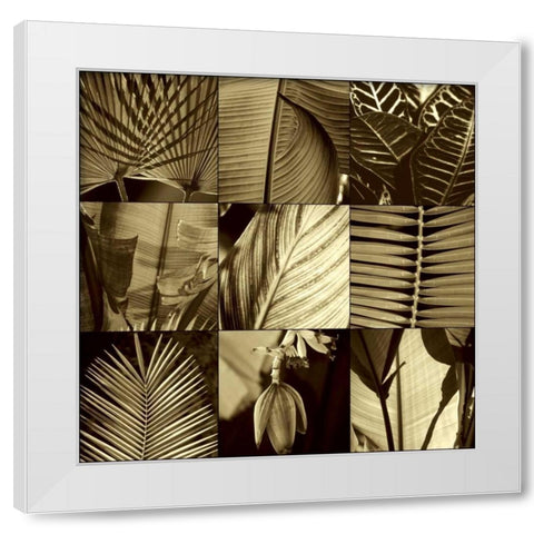Tropical Leaves I White Modern Wood Framed Art Print by Kelly, Caroline