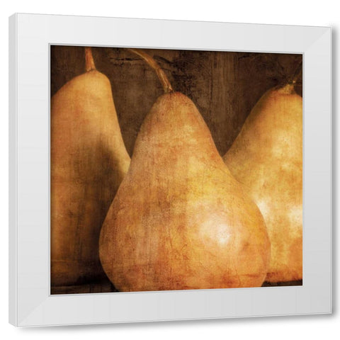 Pears White Modern Wood Framed Art Print by Kelly, Caroline
