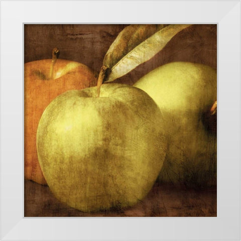 Apples White Modern Wood Framed Art Print by Kelly, Caroline