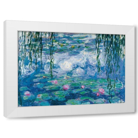 Nympheas White Modern Wood Framed Art Print by Monet, Claude