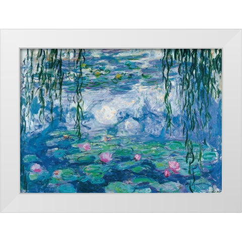 Nympheas White Modern Wood Framed Art Print by Monet, Claude
