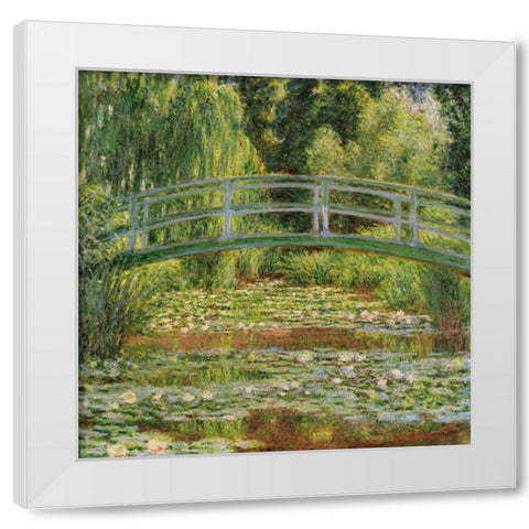 Le pont Japonais Giverny White Modern Wood Framed Art Print by Monet, Claude