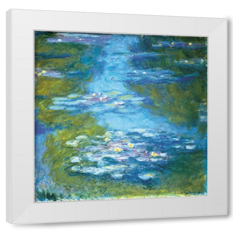Nympheas White Modern Wood Framed Art Print by Monet, Claude