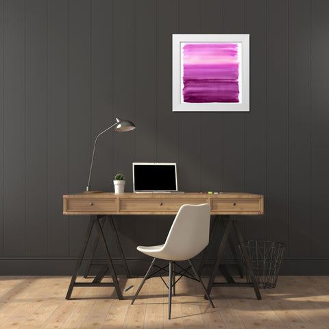 Ombre Pink II White Modern Wood Framed Art Print by Corbin, Allie