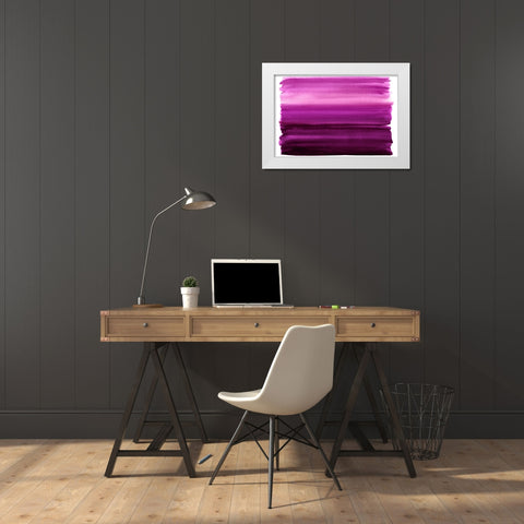 Ombre Magenta I White Modern Wood Framed Art Print by Corbin, Allie