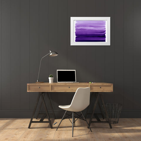 Ombre Purple I White Modern Wood Framed Art Print by Corbin, Allie