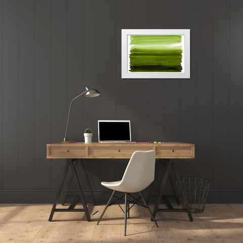 Ombre Green I White Modern Wood Framed Art Print by Corbin, Allie