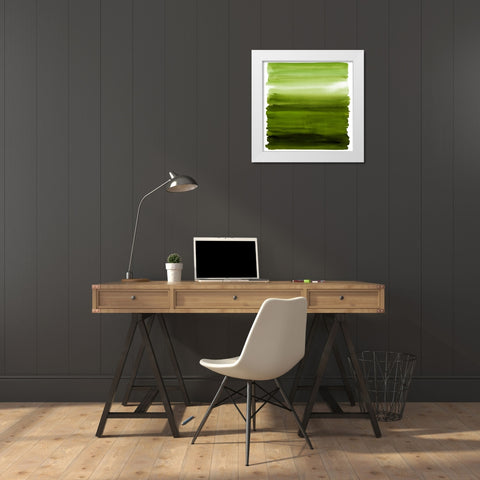 Ombre Green II White Modern Wood Framed Art Print by Corbin, Allie