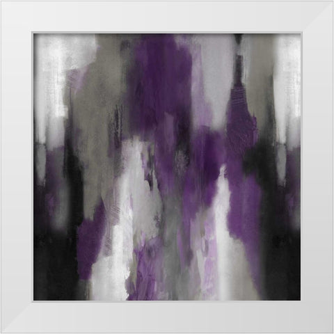 Apex Amethyst I White Modern Wood Framed Art Print by Spencer, Carey