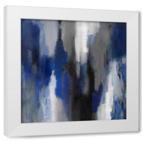 Apex Blue I White Modern Wood Framed Art Print by Spencer, Carey