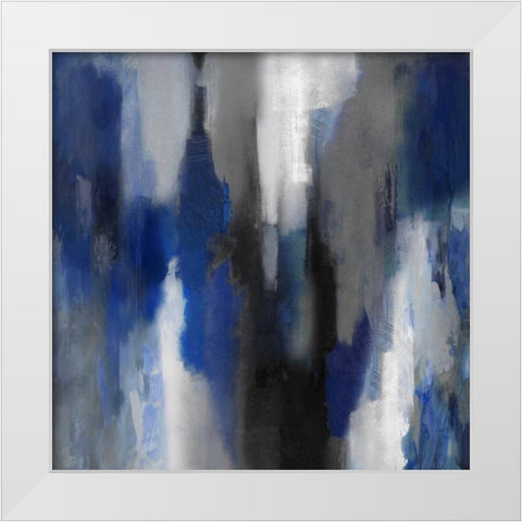Apex Blue I White Modern Wood Framed Art Print by Spencer, Carey