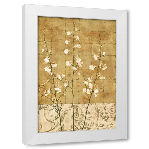 Blossoms in Gold II White Modern Wood Framed Art Print by Donovan, Chris