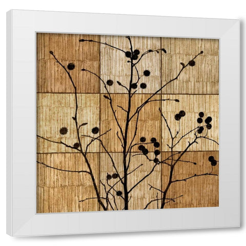 Tree Silhouette I White Modern Wood Framed Art Print by Donovan, Chris