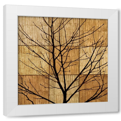 Tree Silhouette II White Modern Wood Framed Art Print by Donovan, Chris