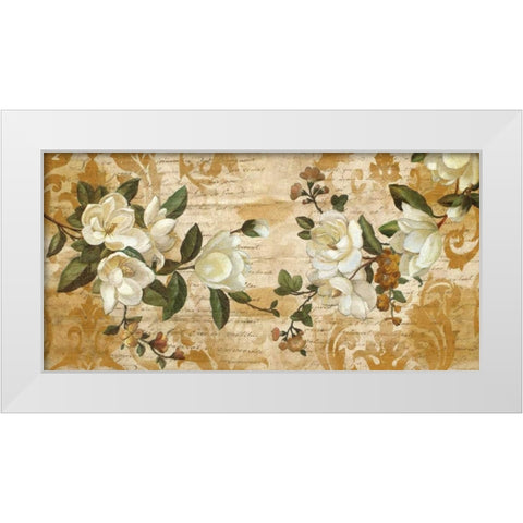 Magnolia Romance White Modern Wood Framed Art Print by Donovan, Chris