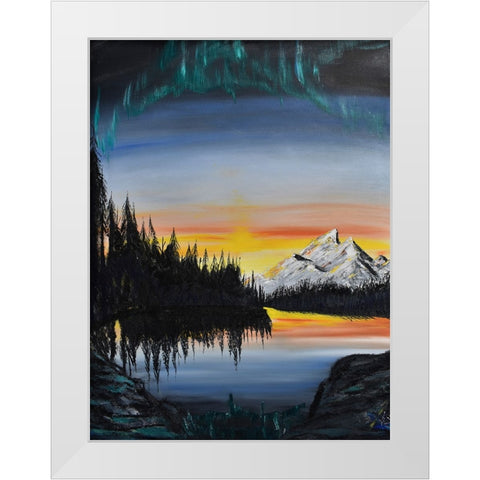 Mt Rainer White Modern Wood Framed Art Print by Klingeler, Christian