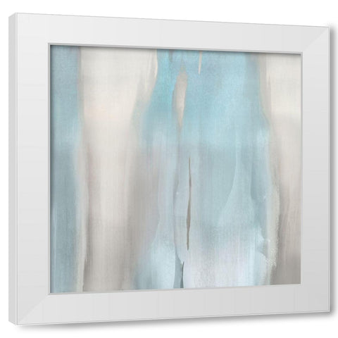 Free Fall Aqua I White Modern Wood Framed Art Print by Wright, Christine