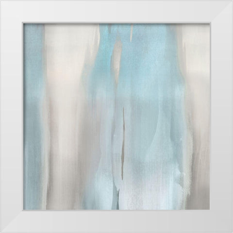 Free Fall Aqua I White Modern Wood Framed Art Print by Wright, Christine
