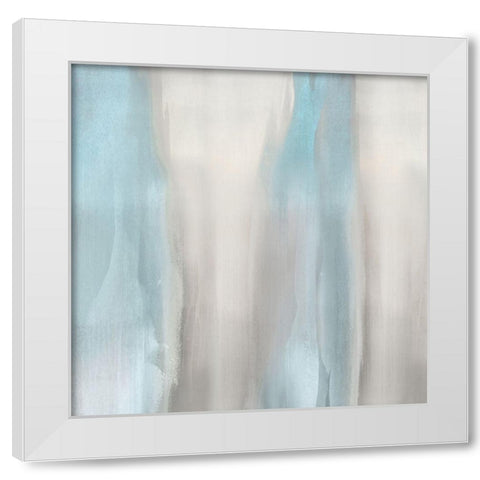 Free Fall Aqua II White Modern Wood Framed Art Print by Wright, Christine