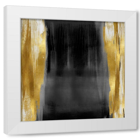 Free Fall Gray with Gold II White Modern Wood Framed Art Print by Wright, Christine