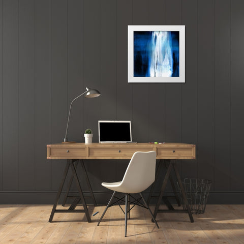 Free Fall Indigo Blue I White Modern Wood Framed Art Print by Wright, Christine