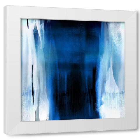 Free Fall Indigo Blue II White Modern Wood Framed Art Print by Wright, Christine