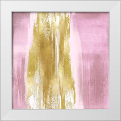 Free Fall Pink with Gold I White Modern Wood Framed Art Print by Wright, Christine