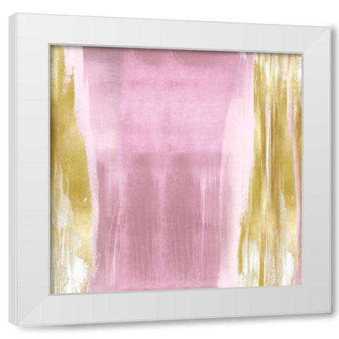 Free Fall Pink with Gold II White Modern Wood Framed Art Print by Wright, Christine